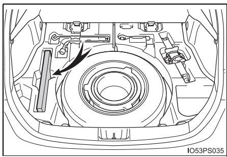 TOYOTA Prius (2018) - Espace de rangement du réflecteur d'urgence - 2