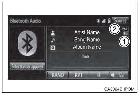 Bluetooth Audio Source Artist Name Song Name Album Name Track Selectionner apparel RAND RPT II Son CA3004BIIPOM