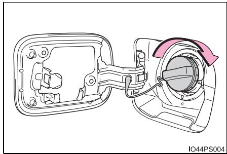 TOYOTA Prius (2018) - Fermeture du bouchon du réservoir de carburant - 1