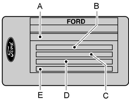 FORD Ranger (2016) - PLAQUE D'IDENTIFICATION DU VEHICULE - 1
