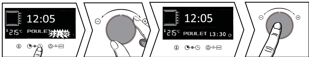 BRANDT BOP5337B - - Modification de l'heure de fin de cuisson - 1