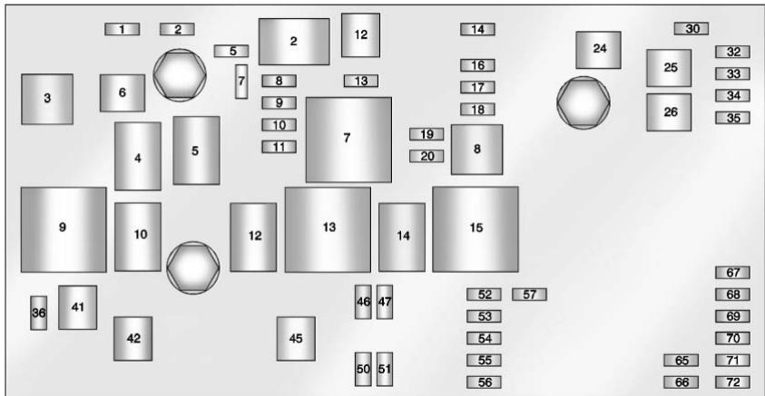 CADILLAC SRX (2012) - Bloc-fusibles de compartmentement moteur - 1