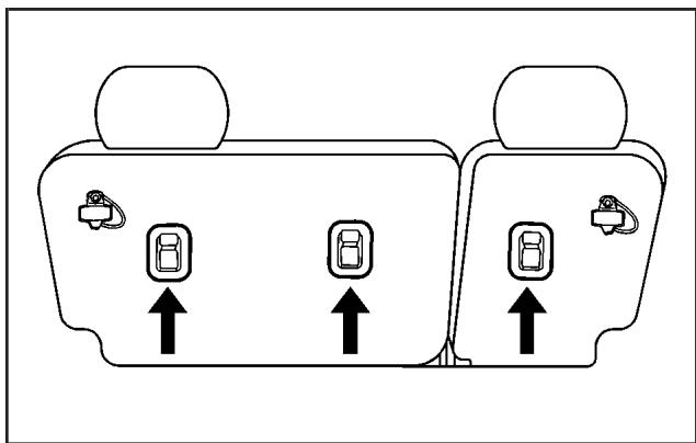 CHEVROLET Equinox (2007) - Emplacements de l'ancrage inférieur et de l'ancrage de sangle supérieure - 2