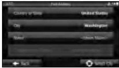 SUBARU Legacy (2013) Système de navigation - Saisie d'une adresse - 1