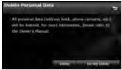 SUBARU Legacy (2013) Système de navigation - Appuyez sur la touche tactile Delete (Supprimer). - 1