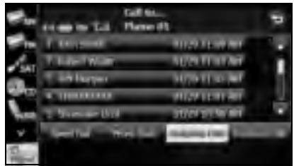 SUBARU Legacy (2013) Système de navigation - Enregistrement d'un numéro Speed Dial (N° abrégés) de l'historique - 1