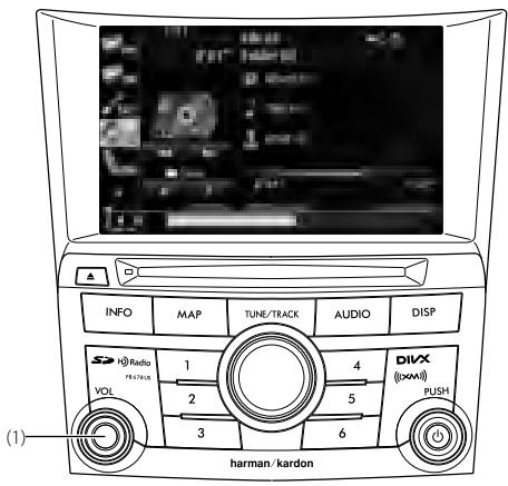 SUBARU Legacy (2013) Système de navigation - Contrôle du volume principal - 1