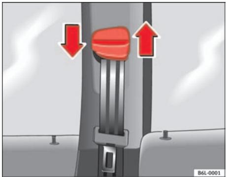 SEAT Cordoba (2002-2009) - Réglage de la hauteur de la ceinture - 1