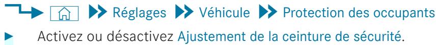 Mercedes-Benz Classe C (2024) - Activation et désactivation de l'ajustement de la ceinture de sécurité par l'intermédiaire du système multimédia - 1