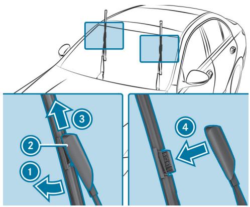 Mercedes-Benz Classe C (2024) - DÉPOSE DES BALAIS D'ESSUIE-GLACE (VARIANTE 2) - 1