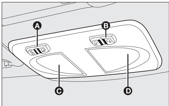 Abarth Punto (2012-2018) - PLAFONNIER AVANT AVEC ÉCLAIRAGE SPOT fig. 40 - 1