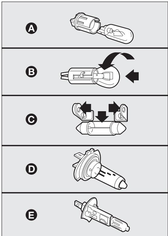 Abarth Punto (2012-2018) - TYPES D'AMPOULES - 1