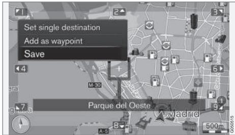 VOLVO Sensus (2015) système multimédia - Recherche d'un lieu sur la carte - 4