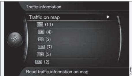 VOLVO Sensus (2015) système multimédia - Informations routières sur la carte - 1