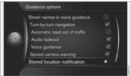 VOLVO Sensus (2015) système multimédia - Signal indiquant un lieu méorisé - 1