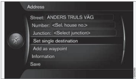 VOLVO Sensus (2015) système multimédia - Indiquer comme unique destination - 1