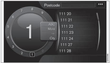 VOLVO Sensus (2015) système multimédia - Recherche avec un code postal - 3