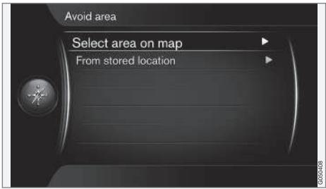 VOLVO Sensus (2015) système multimédia - Options itinétaire - éviter une zone - 3
