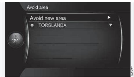 VOLVO Sensus (2015) système multimédia - Options itinétaire - éviter une zone - 2