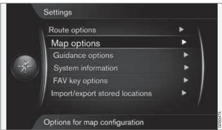 VOLVO Sensus (2015) système multimédia - Options carte - 1
