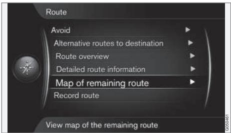 VOLVO Sensus (2015) système multimédia - Carte du trajet restant - 1