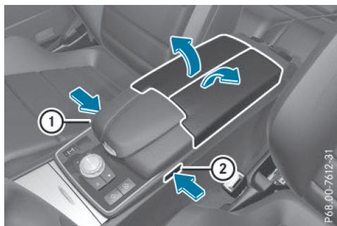 Mercedes-Benz Classe E Coupé (2016-2020) - Bac de rangement sous l'accoudoir - 1