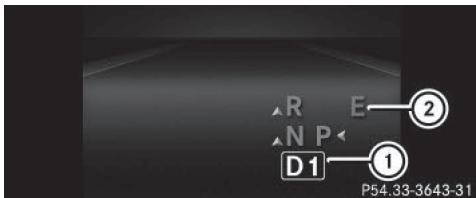 Mercedes-Benz Classe E Coupé (2016-2020) - Indicateur de la boite de vitesses et indicateur du programme de conduite - 1