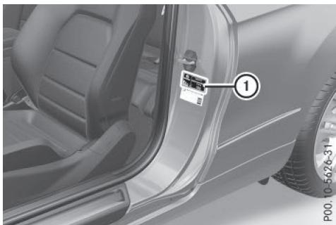 Mercedes-Benz Classe E Coupé (2016-2020) - Plaque constructeur avec numero d'identification du vehicule (VIN) - 1