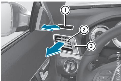 Mercedes-Benz Classe E Coupé (2016-2020) - Réglage des buses de ventilation - 1