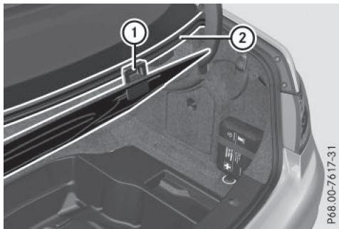 Mercedes-Benz Classe E Coupé (2016-2020) - Compartment de rangement sous le plancher du coffre - 2