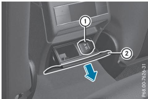 Mercedes-Benz Classe E Coupé (2016-2020) - Prise dans la console centrale arrêté - 1