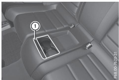 Mercedes-Benz Classe E Coupé (2016-2020) - Porte-gobelets dans la boite de rangement à l'arrière - 1