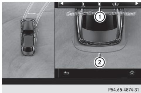 Mercedes-Benz Classe E Coupé (2016-2020) - Vue de dessus et agrandissement de la vue arrête - 1