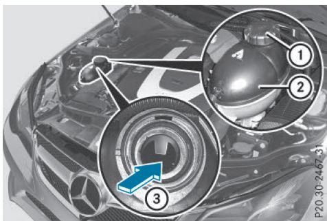 Mercedes-Benz Classe E Coupé (2016-2020) - Contrôle du niveau du liquide de refroidissement - 1