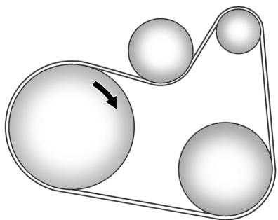 GMC Terrain (2014) - Acheminement de la courroie d'entrainment - 1