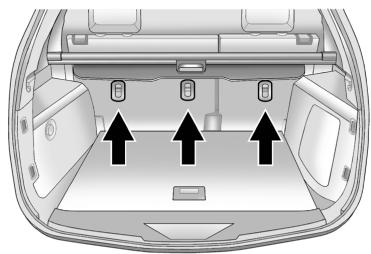 GMC Terrain (2014) - Emplacements de l'ancrage inférieur et de l'ancrage de sangle supérieure - 3