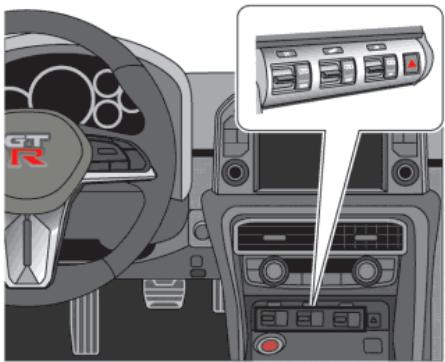 NISSAN GT-R Phase 5 (2017) - INTERRUPTEURS DE RÉGLAGE VDC, DE TRANSMISSION ET DE SUSPENSION - 1