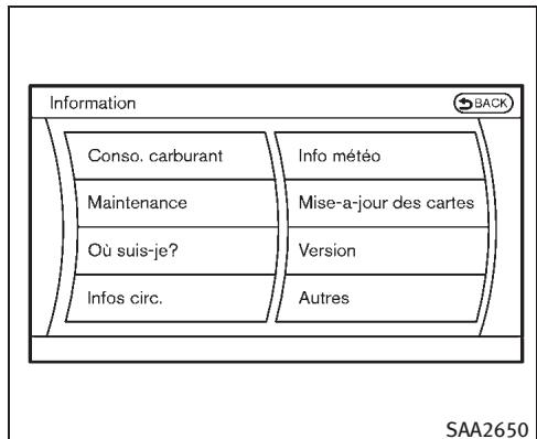 INFINITI EX (2010) - COMMENT UTILISER LE BOUTON INFO - 1