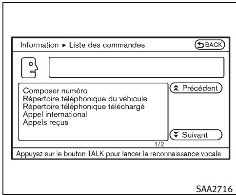 INFINITI EX (2010) - Afficher la liste des commandes - 3