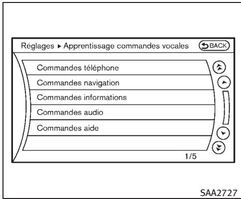 INFINITI EX (2010) - Enregistrement de la voix de l'utilisateur dans le système : - 2