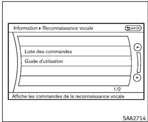 INFINITI EX (2010) - Afficher la liste des commandes - 1