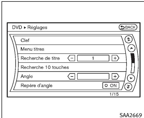 INFINITI EX (2010) - Menu principal : - 1