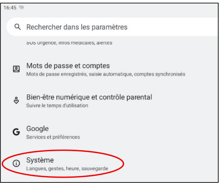 LOGICOM TABXXL14 - Réinitialisation de la tablette par le menu paramètre : - 1