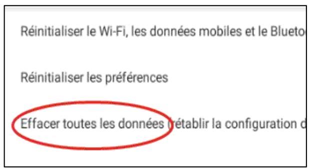 LOGICOM TABXXL14 - Réinitialisation de la tablette par le menu paramètre : - 2