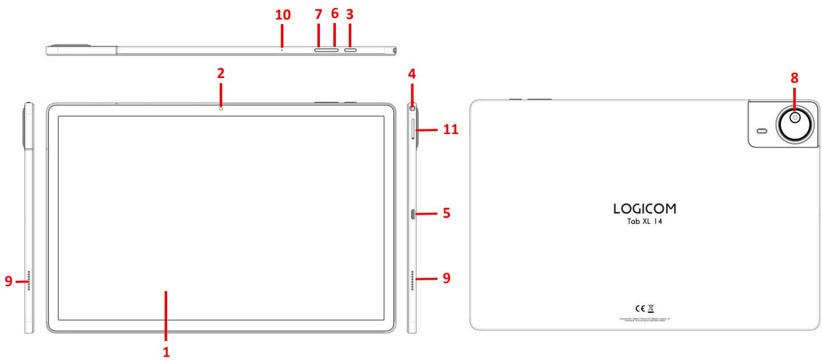 LOGICOM TABXXL14 - Descriptif de la Tablette. - 1