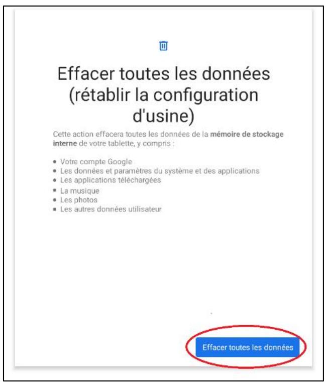 LOGICOM TABXXL14 - Réinitialisation de la tablette par le menu paramètre : - 4