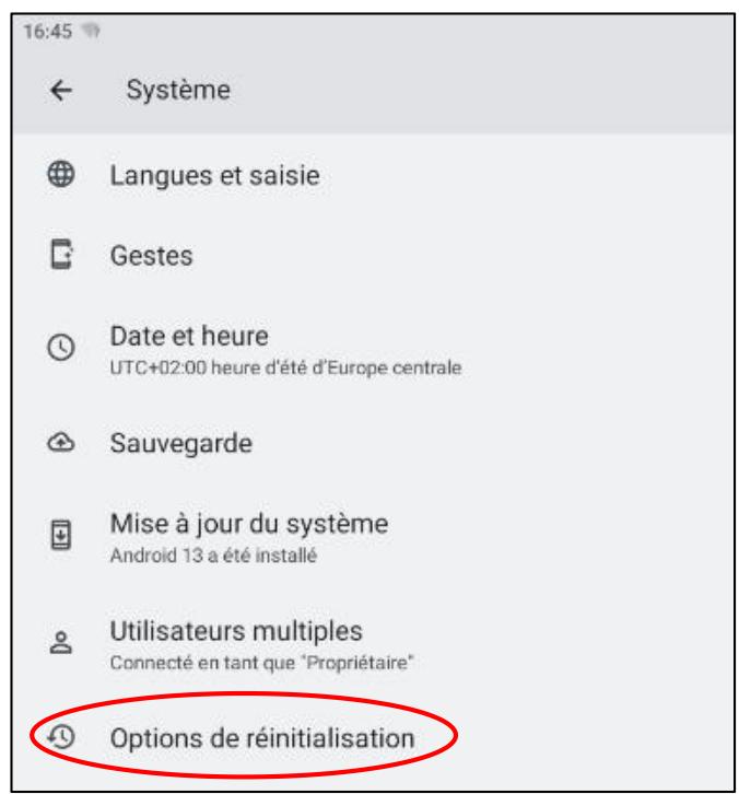 LOGICOM TABXXL14 - Réinitialisation de la tablette par le menu paramètre : - 3