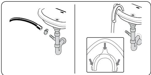 SHARP ESNFA714BWNNA - Raccordement du tuyau de vidange - 1