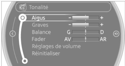 MINI Countryman (2014-2017) - Réglage des aigus, des graves, de la balance, du fader - 2