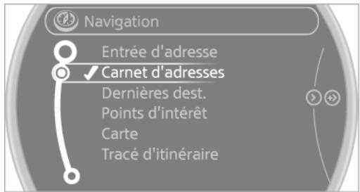 MINI Countryman (2014-2017) - Sélection de la destination dans le carnet d'adresses - 1